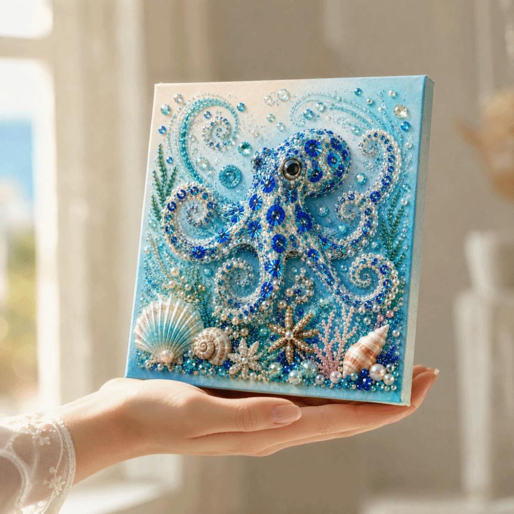 Kit Pittura Perle Finitura Scintillante Mezzo Tondo Perle Kit Artigianato Fai da Te Kit Arte Oceanica Decorazione Parete Casa