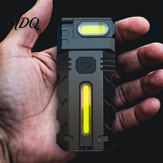 Outdoor Flashlight 1/2/3Pcs 180 Degrees Rotating Head Magnetic Dual Beam LED Degree Swivel Work Light USB Rechargeable Pocket-Size Camping EDC Lamp