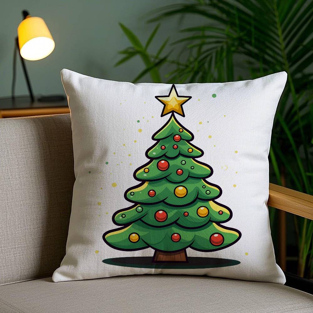 Christmas Tree Pillow Case Anti-dustmite Invisible Zipper Sofa Bed