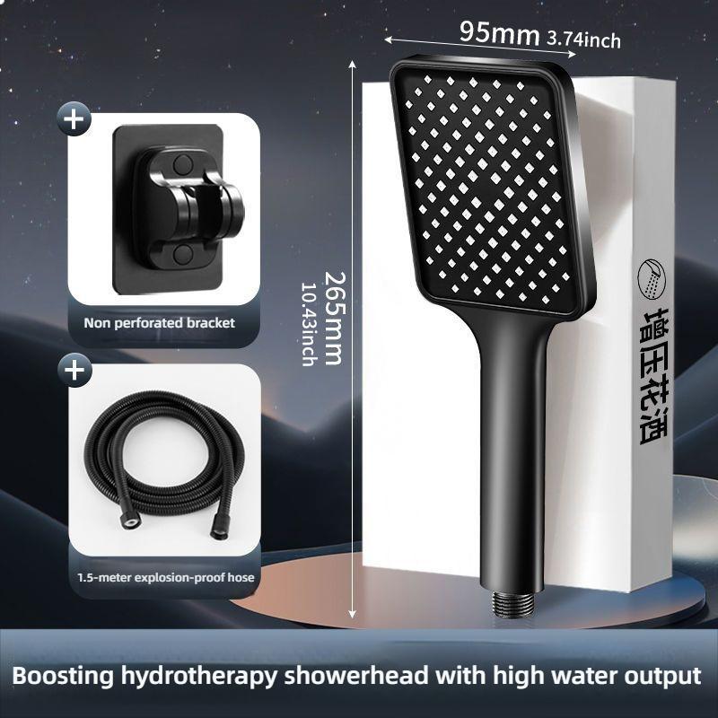 High Pressure Square Shaped Shower Set Large Flow Showerhead Household Bathroom High Pressure Water Saving Shower Set