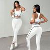 Set Yoga Două Piese Femei Fără Cusături Top cu Mânecă Scurtă Spate Decupat Colanți Ridicare Fesă Culoare Piersică Ținută Sport Fitness Sală