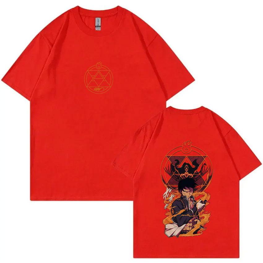 

Anime Fullmetal Alchemist Roy Mustang Graphic Tshirt Unisex Women Cartoon Retro Oversized T Shirts Male Fashion Vintage Streetwear S