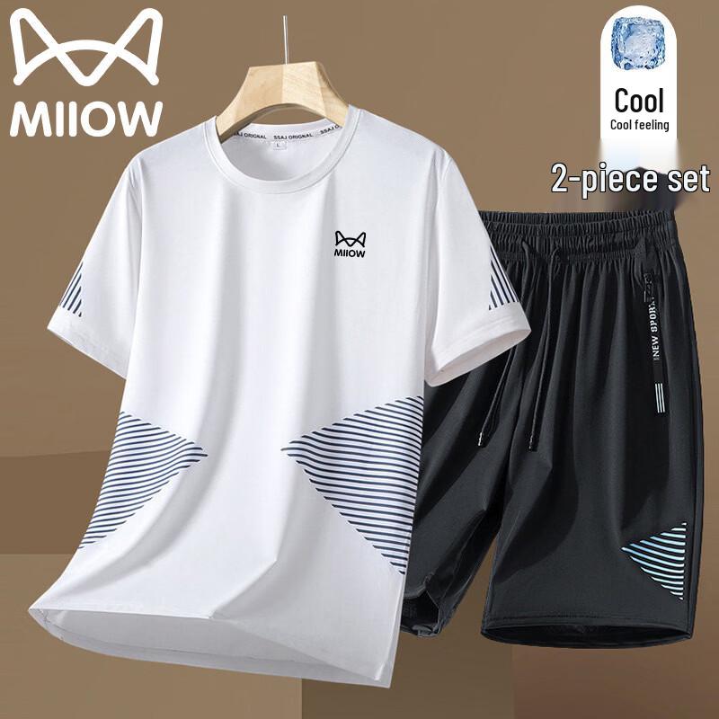 MiiOW Men s Summer Ice-Cool T-Shirt & Shorts Set 5XL