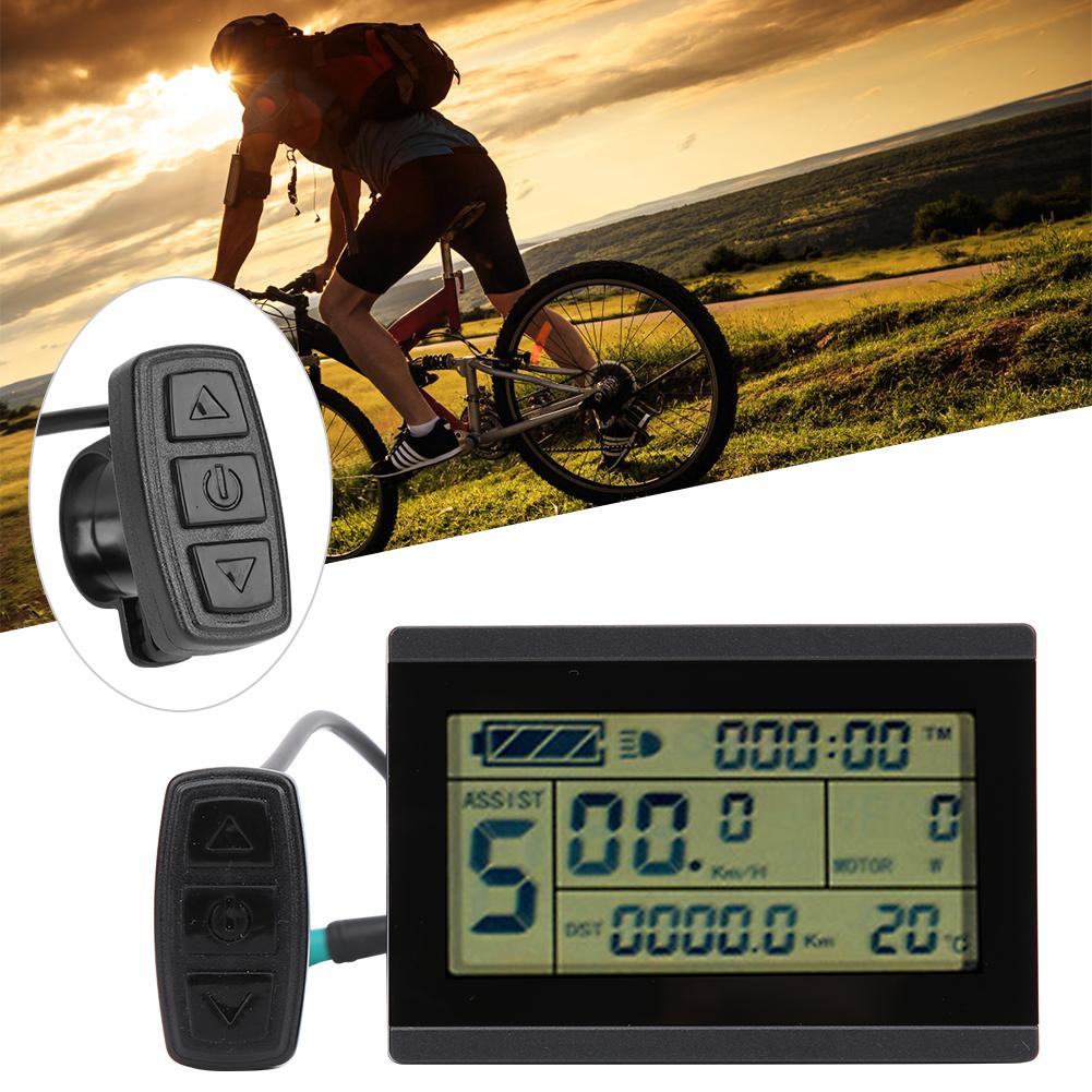 Bike Conversion KTLCD3U Horizontal Black&White Screen LCD Meter Waterproof Connector