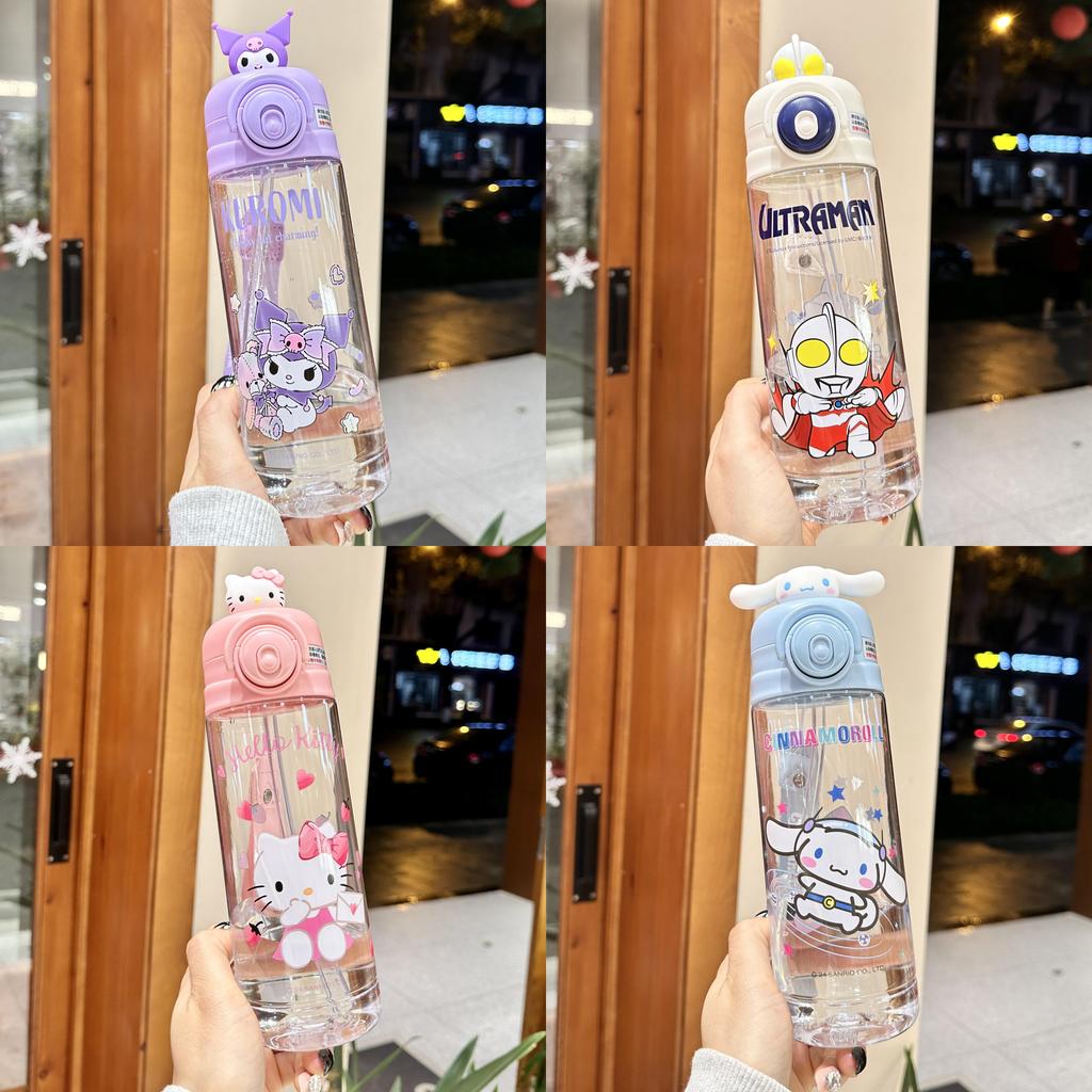 Sanrio Kuromi Plastic Drinking Cup With Straw For Kids Summer Use
