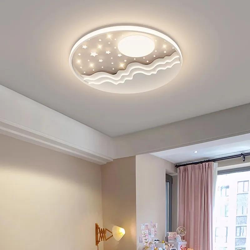Dimmable children's room ceiling lamp modern minimalist artistic creative starry sky moon sun boy girl gift decorative lamp LED