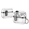 KEYSION Plating Transparent Earphone Case for AirPods Pro 3 TPU+PC Shockproof Phone Stand Hook Headphone Cover for AirPods Pro 3