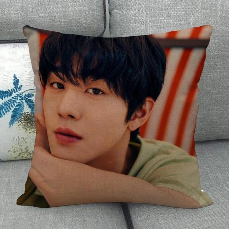 Custom Ahn Hyo Seop Pillowcase Wedding Decorative Cotton Linen Pillow Case For Home Pillowcover 45X45(One Sides)
