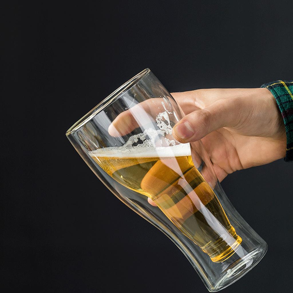 Bierglas, doppelwandig, hält Bier kalt, schöne, einzigartige isolierte Biergläser für die Hausbar