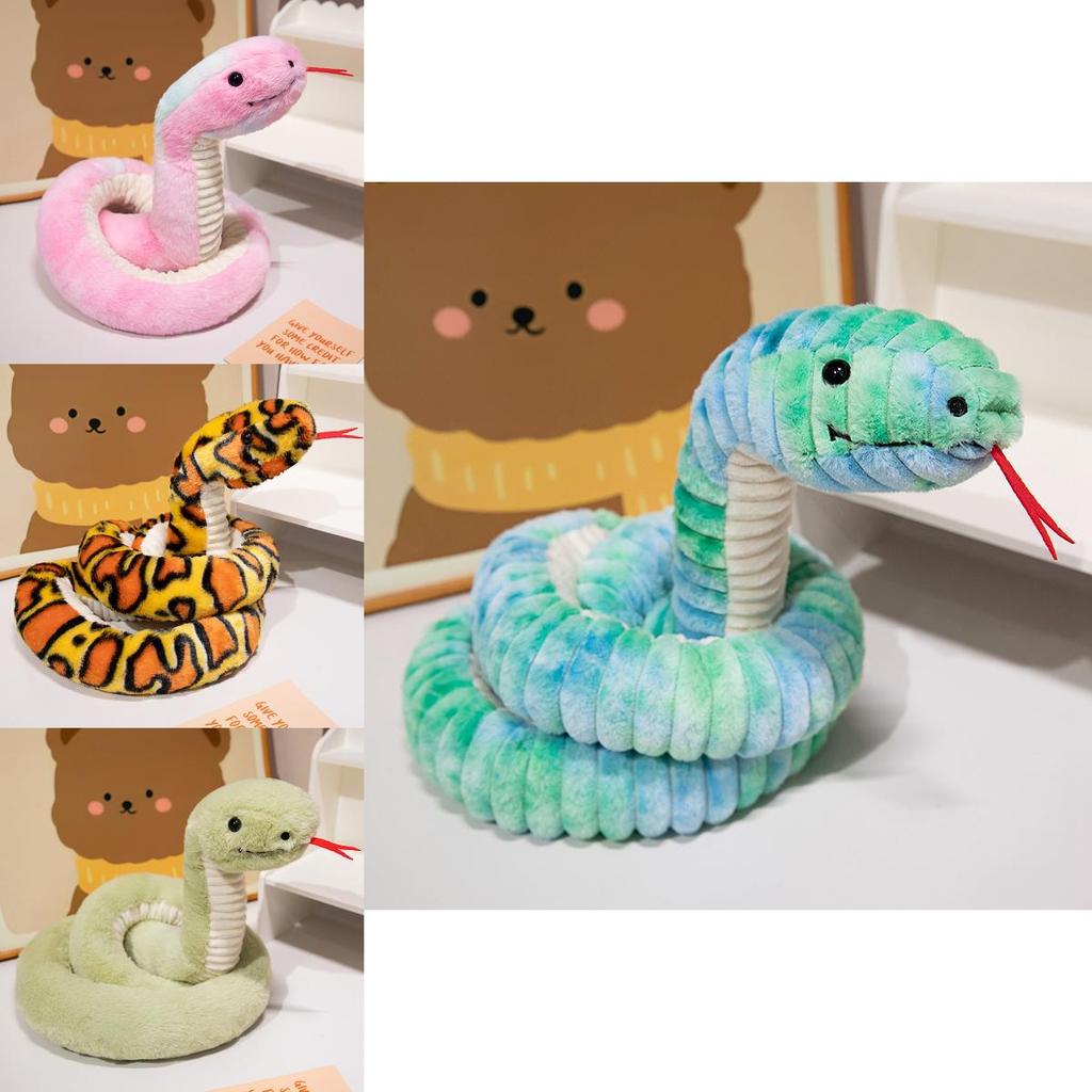 Realistic Long Plush Snake Toy For Home Decoration In Colorful Patterns And Styles