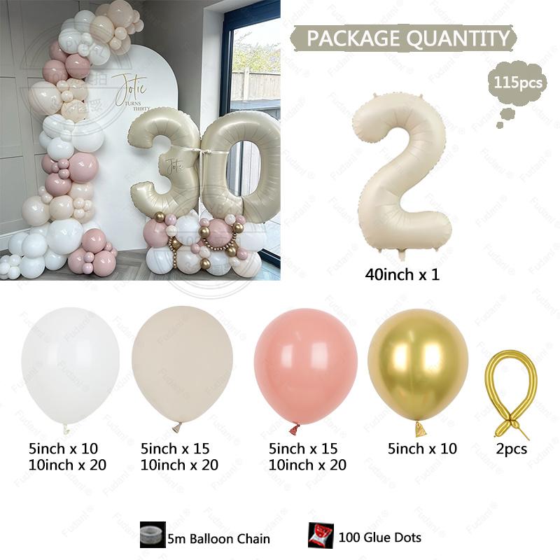 116PCS Arches Balloon Chain Set Birthday Proposal Confession Wedding Opening Party Event Scene Decoration Solid Color Balloon Se