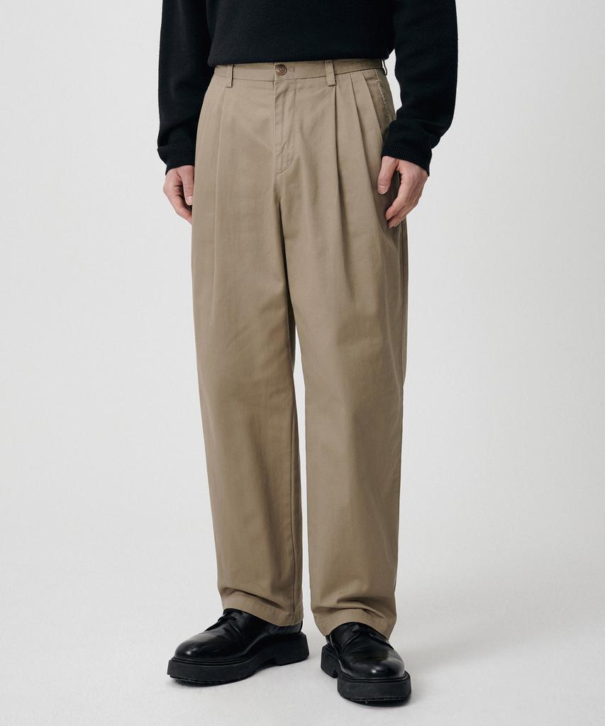 Musinsa Standard Three-Pleated Semi-Balloon Chino Pants [Beige]