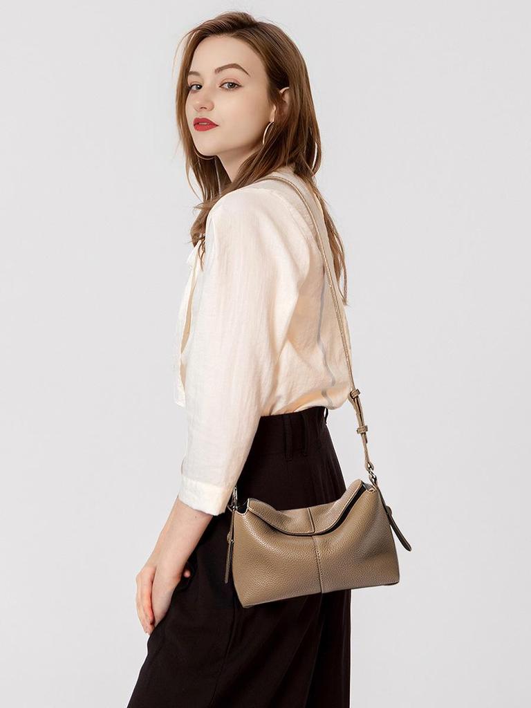 Women's Genuine Leather Cowhide Underarm Shoulder Bag - Versatile Commuter Handbag & Crossbody