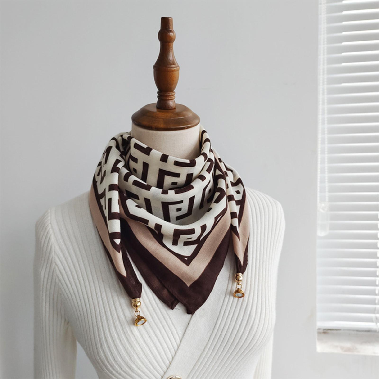 

Women s Long Silk Scarf With Magnetic =, Versatile Neckerchief One Size