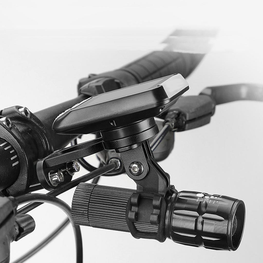 Stopwatch Extension Bracket Aluminum Alloy Cycling Computer Mount Lamp Clamp Base Black