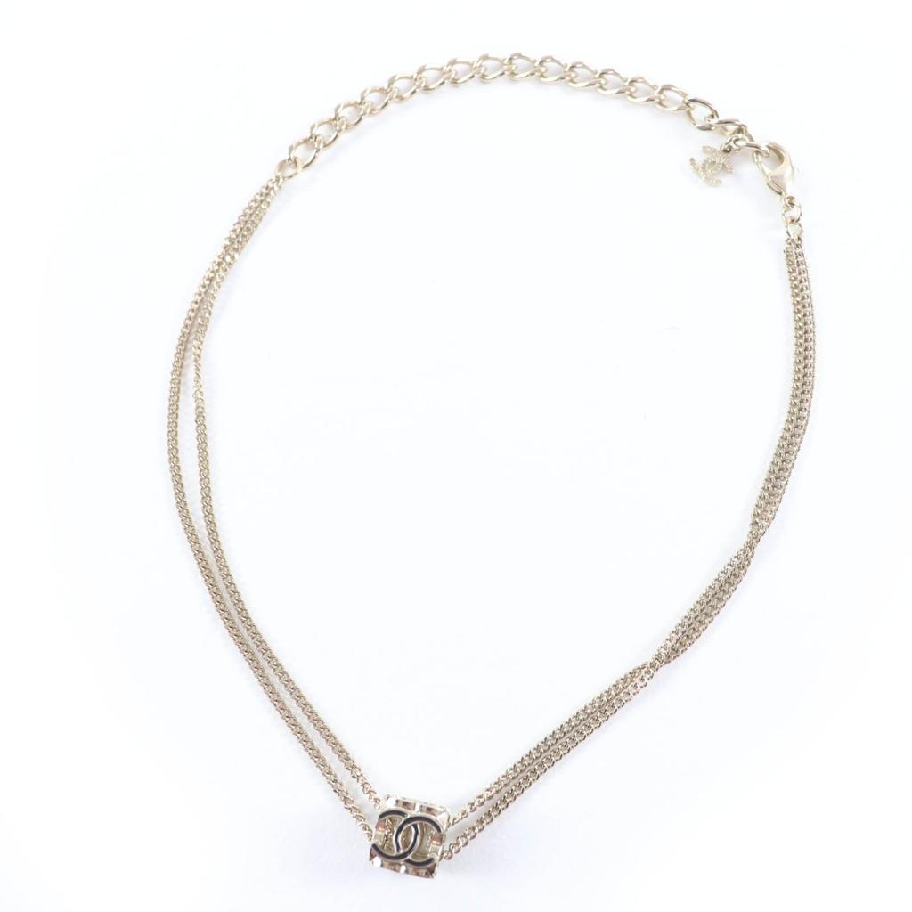 Excellent CHANEL Necklace COCO Mark Cube Gold Women A22K Used