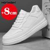 Genuine Leather Men's 6/8cm Height Increasing Sneakers Fashion Casual Shoes Mens Outdoor Running Sneakers Size 36-46 Designer
