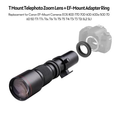 Camera Super Telephoto Lens 500mm F/8.0-32 Manual Zoom T-Mount  + 2X 500mm Teleconverter Lens +
