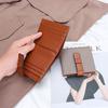 Short Women's Genuine Leather Folding Wallet Fashionable Contrasting Color Niche Design Multi-slot Change Purse