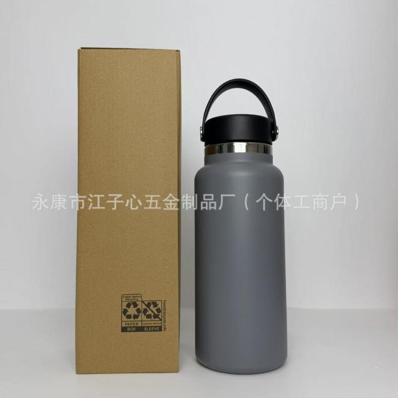 Borraccia Termica in Acciaio Inossidabile 32oz 40oz Doppia Tappo Tazza da Viaggio per Esterno con Manico Ermetica Palestra Escursionismo Campeggio