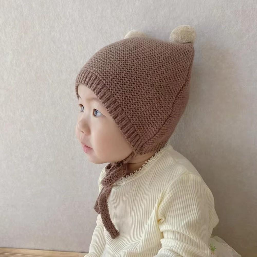 Korean Toddler Knitted Hat Winter Warm Infant Bonnet New Baby Ear Protection Hat