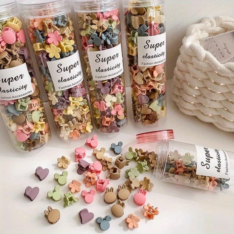 1 Box of Random Color Cute Colorful Hair Clips Female Forehead Princess Hair Clip Bangs Clip Mini Small Hair Clip Headwear