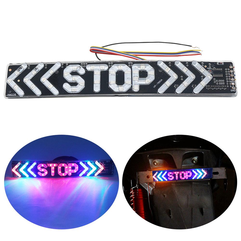 12V Motorcycle LED Warning Light Flash STOP Motor Indicator Lamp Brake Turn Signal Driving Taillight