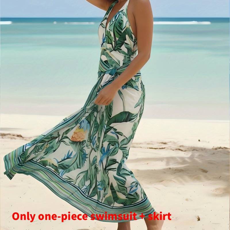 Strandurlaub Blumiger Bikini Badeanzug Aus Polyestergewebe Für Wassersport Damen