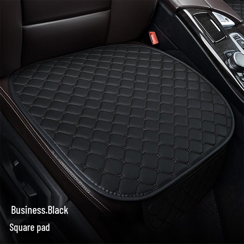 Universal Nappa Leather Car Seat Cushion: Star Embroidered, Backless, Non-Slip, Three-Piece Set