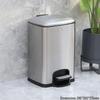 Xuanyong 12L Square Stainless Steel Foot Pedal Trash Can