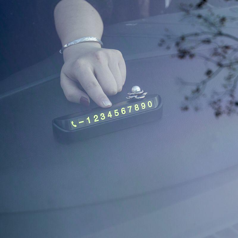 Car Temporary Parking Card Phone Number Card Plate Night Light Telephone Number Car Park Stop Automobile Accessories Car-styling