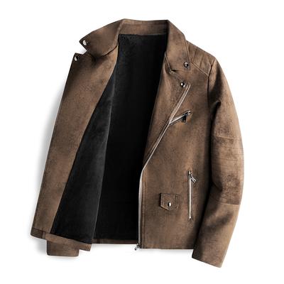 Retro Distressed Short Washed Leather Jacket Men's Short Autumn and Winter New Handsome Suit Men's Jacket Jacket