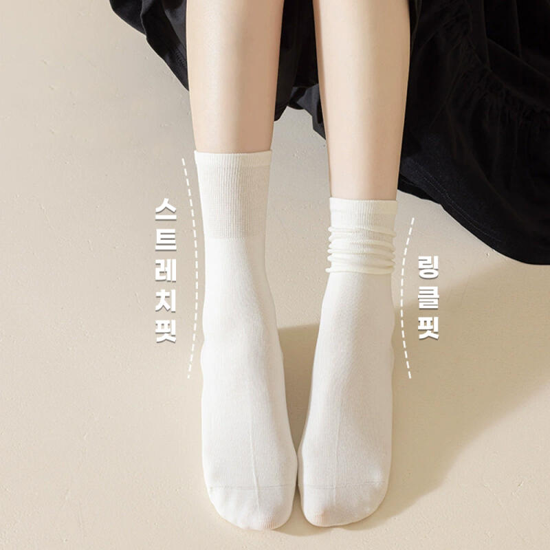 Haruyang Women s Socks Two-Waist Straight Slim 8-Pair Set 8 sets of 1 pair of each color