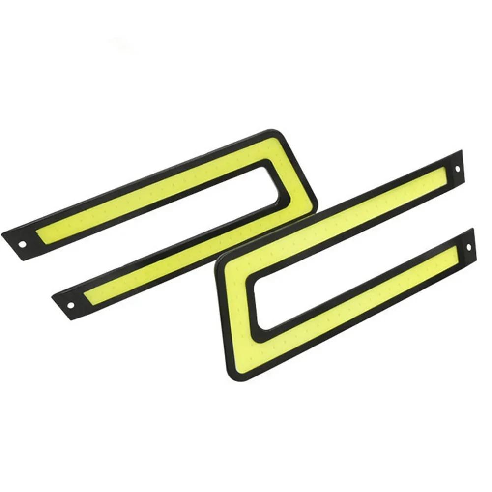 2pcs U-Shape Car DRL LED Light White COB Daytime Running Light Universal Car Driving Fog Lamp 12V 6000k-8000k