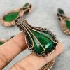 Emerald Gemstone Pure Copper Wire Wrap Handmade Jewelry Pendant