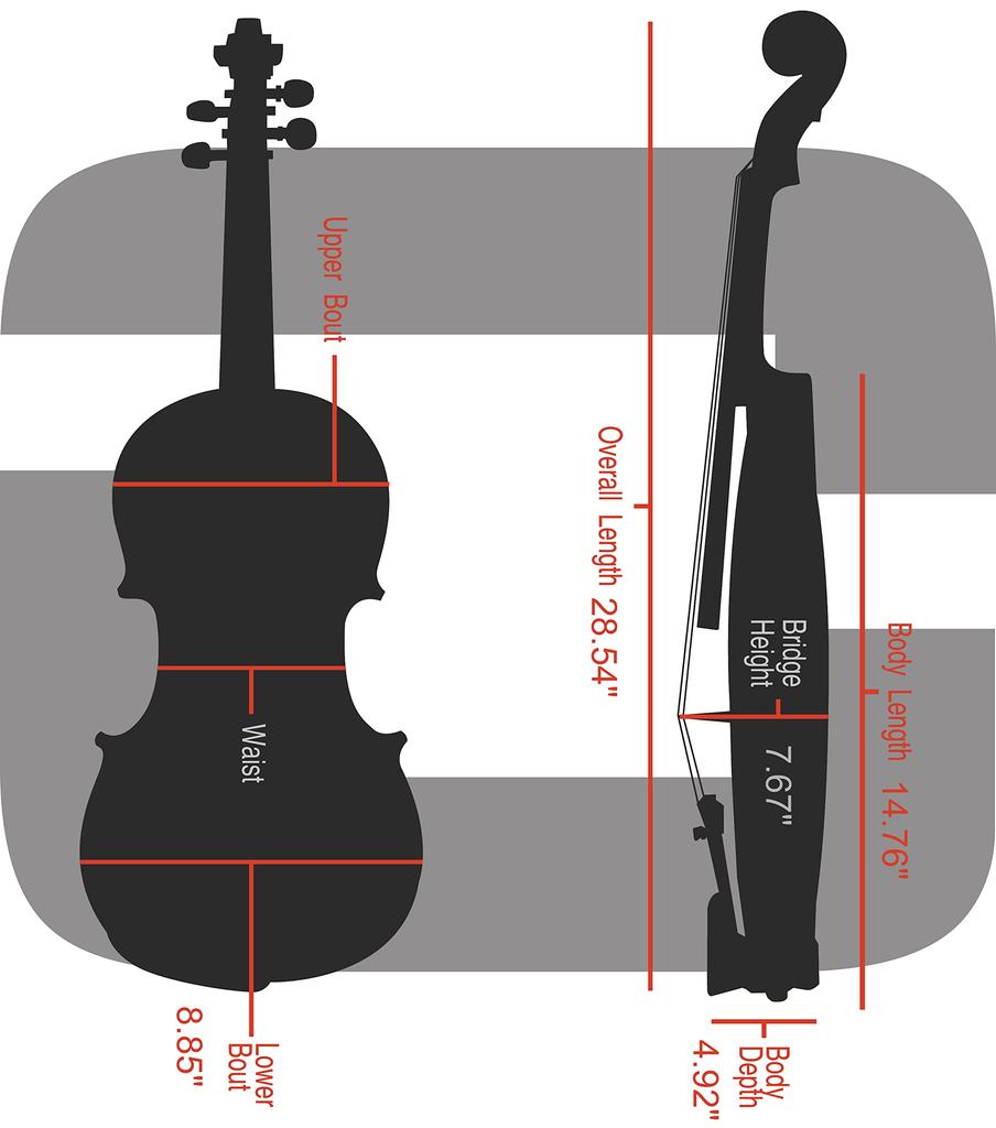 CRF1000VRD CROSSROCK Triangle Size Violin (Red) 4/4