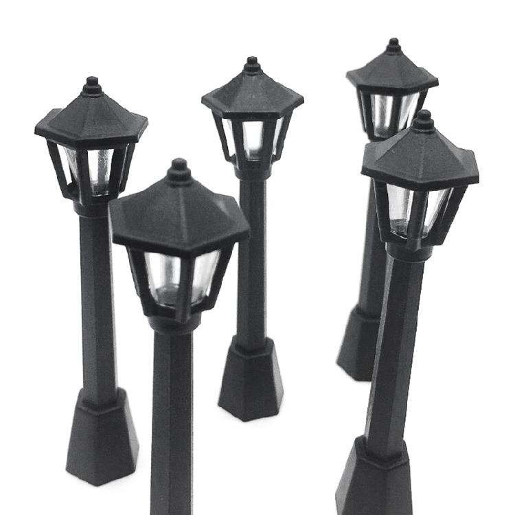 Model Railway Train Lamp 4pcs Post Lights for Doll House Fairy Garden Ornaments
