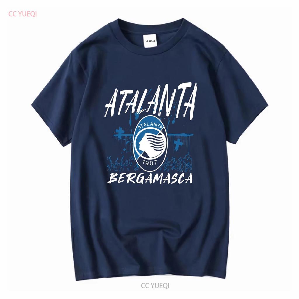 Atalanta Tričko Bergamasca Calcio La Dea Gli Orobici Nerazzurri Bergamo dlhý alebo krátky rukáv vintage Prané Bežné Mäkké
