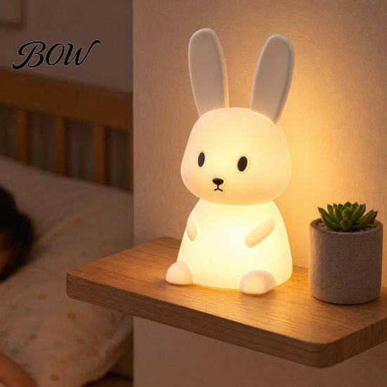 Dimmable Atmosphere Night Light Light, Silicone Touch with 30-Min Auto Timer, 7 Color Changing Multi RGB Rechargeable Kids Bedside Lamp, Cute