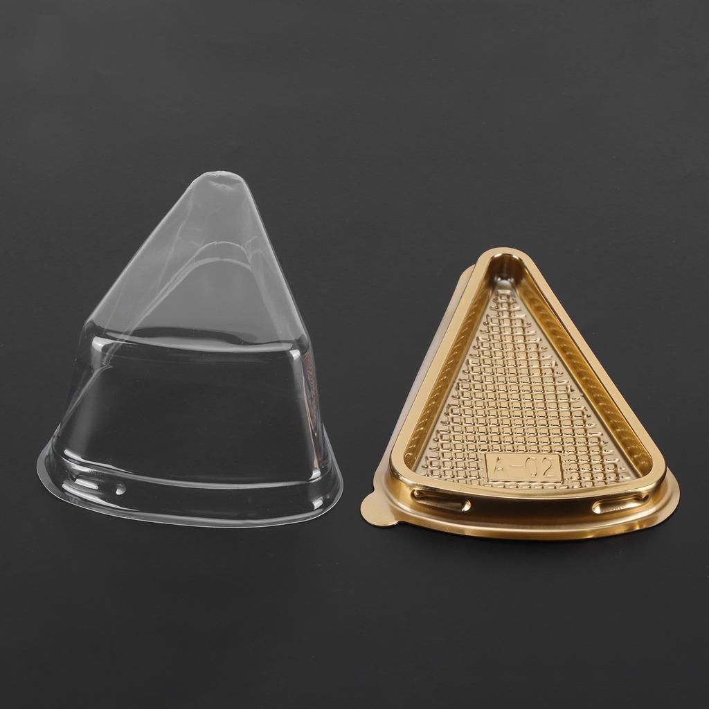 100Pcs Plastic Packing Box Triangular Cake Box Container for Pastry Bakery Dessert
