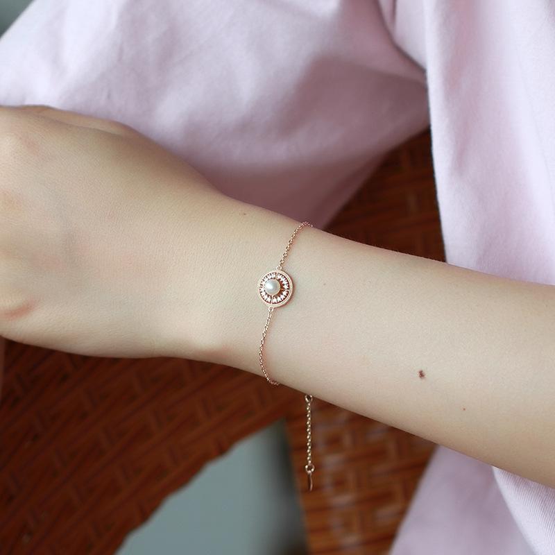 2021 New Japanese Light Jewelry Natural Pearl Zircon Bracelet for Women, Unique Design, Versatile Customization