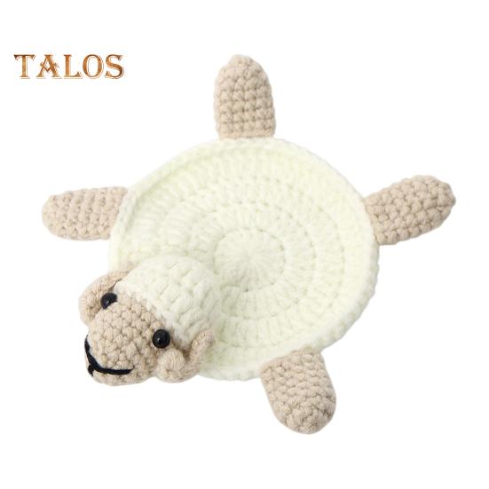 Knitted Turtle Coaster Adorable Crochet Cup Mats Heat-Resistant Absorbent Table Placemats Non-Slip Sheep Drink Coasters for Kitchen Office