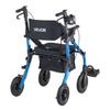 2-in-1 Rollator Walker & Transport Chair for Seniors, Foldable Rolling Walker Wheelchair, Lightweight Aluminum Mobility Walking Aid with Solid PU