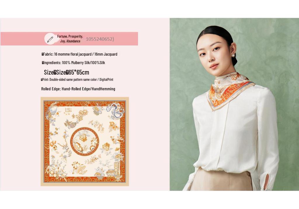 Custom Double-Sided Floral Rose Silk Scarf - 18 Momme Mulberry Silk, Luxury Festival Gift