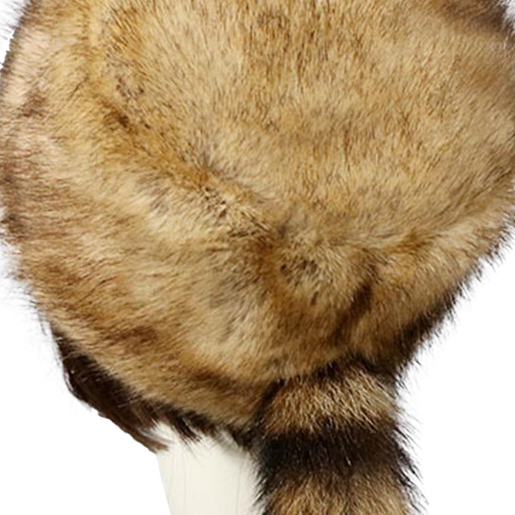 Winter Warm Russian Plush Hat for Women Soft Fabric Windproof Thickened Plush Flat Top Hat for Cold Weather Headcover