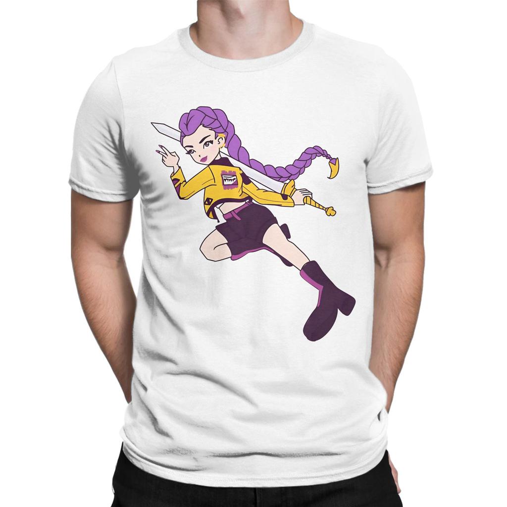 Rumi Kpop Dämonenjäger Anime T-Shirt Sommer Reine Baumwoll-T-Shirts für Paare Harajuku Design T-Shirt Kurzärmelig Fantastische Oberteile