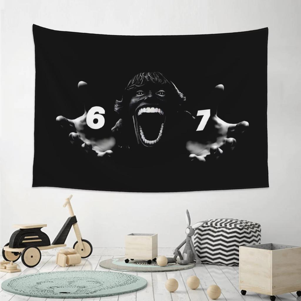 67 Meme Concert Banner Funny Design Tapestry for Home Decor Ideal Gift for Living Rooms Bedrooms Offices Dormitories
