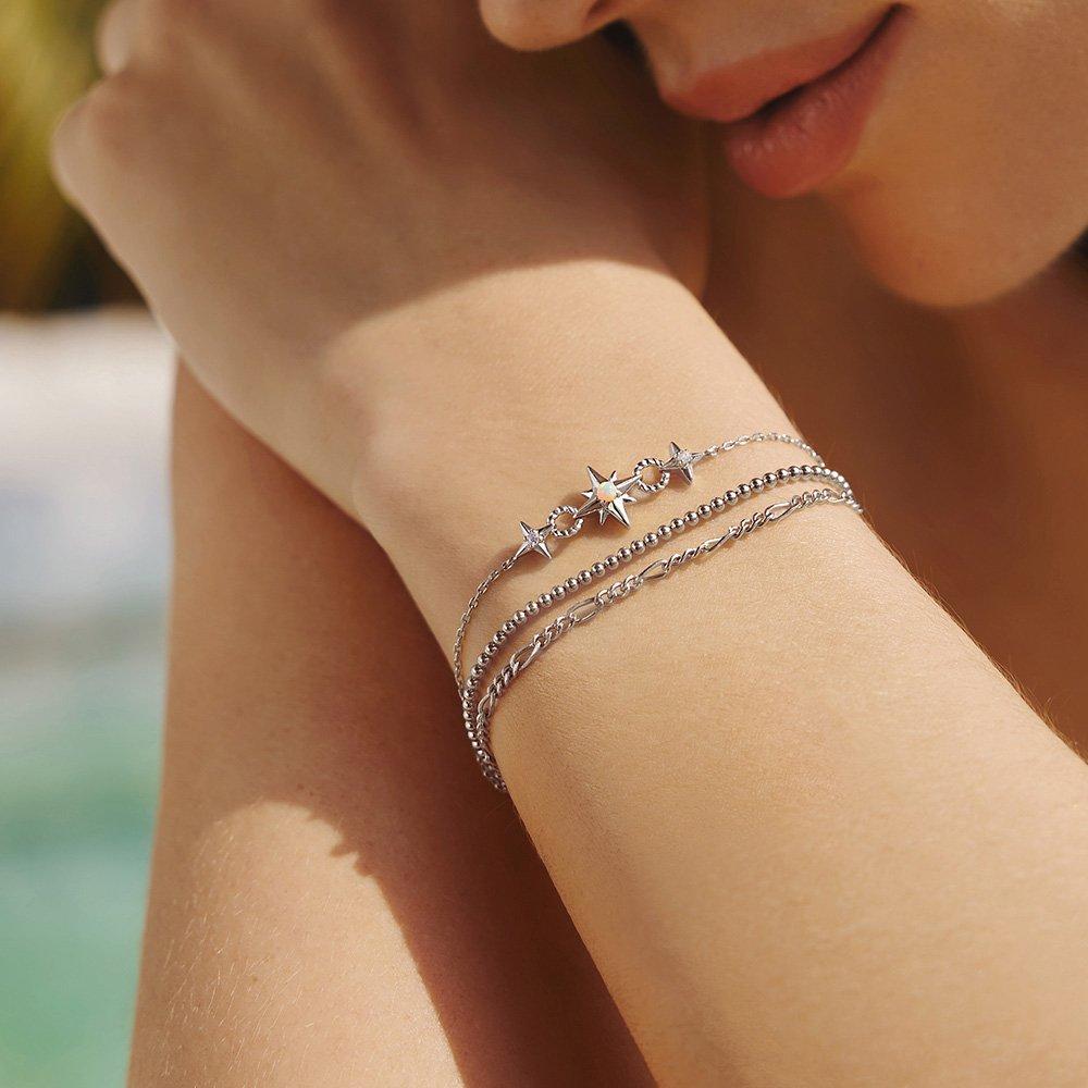 Silver Philia Curb Chain 925 Silver Bracelet B063-02H