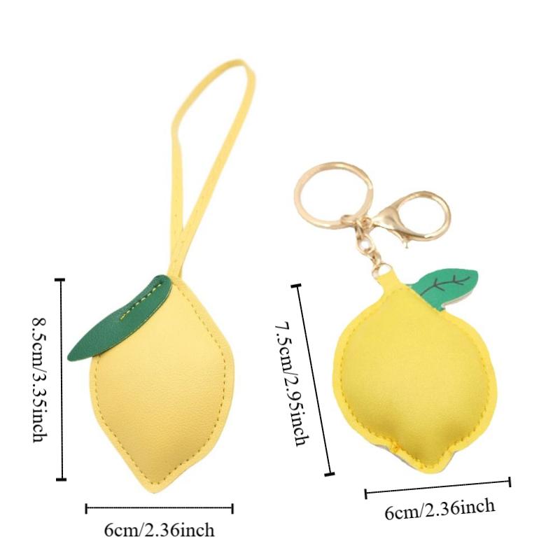 PU Leather PU Leather Hanger Fruit Bag Pendant Lovely Lemon Keychain  Bag Ornament