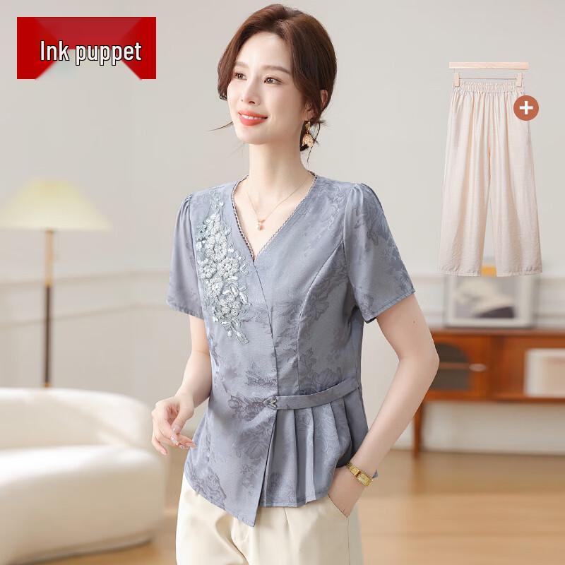 Elegant New Chinese Style Summer Short-Sleeve Top